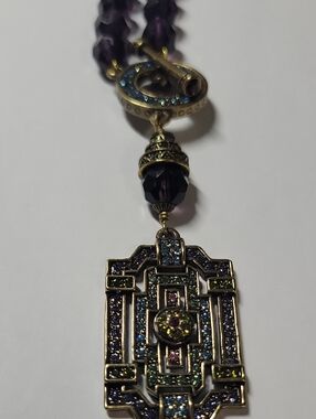 Heidi Daus Brass-Tone Multicolor Crystal Pendant Necklace - Women's Jewelry